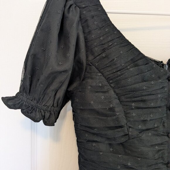 NWT Ivy City Co Gala Tulle Dress Small Whimsical Gather Skeleton Black Ballerina - Picture 8 of 16